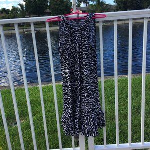 MSK Woman's Sequined Zebra Dress with Ruffle